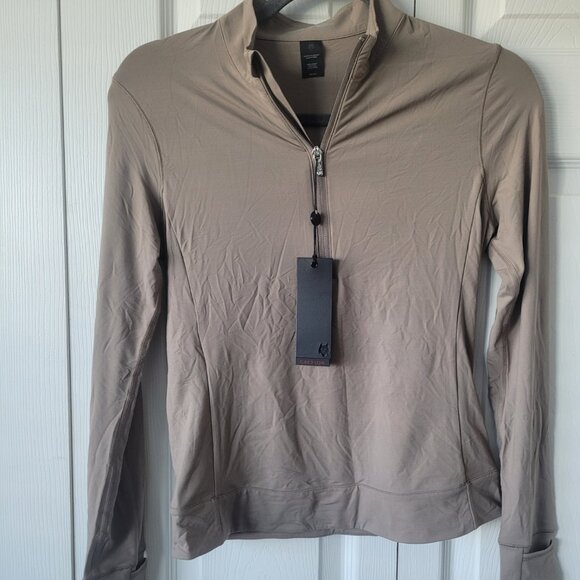 NWT GREYSONS Womens Color Block Halley II Quarter Zip Mid Layer Clay Size XS - Picture 9 of 9
